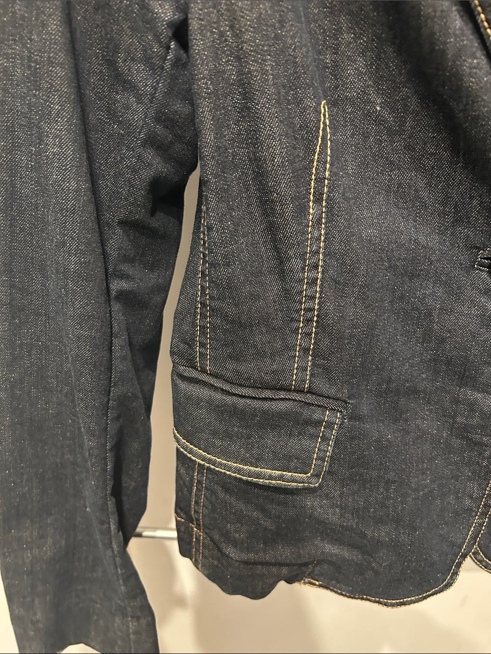 Marc Jacobs Dark Blue Denim Blazer with Contrast Stitching - Picture 3 of 5